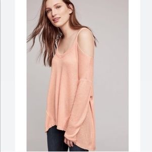 Deletta Blush Pink Cold Shoulder Sweater